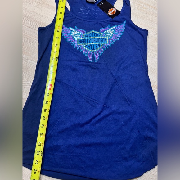 Y2K Biker Babe Harley Davidson Studded Wing Tank Black Hills Size M NWT) - Picture 6 of 11